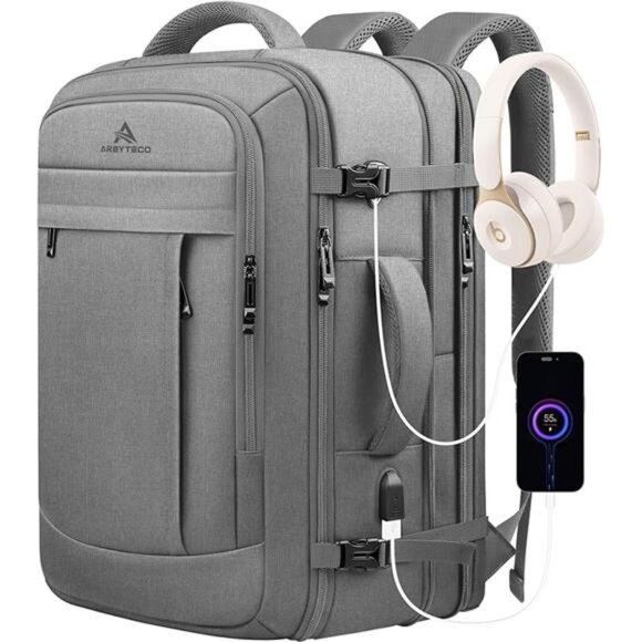 Carry On Backpack, 50L Extra Travel Laptop Backpack for Men Women, Big Bag main image 4